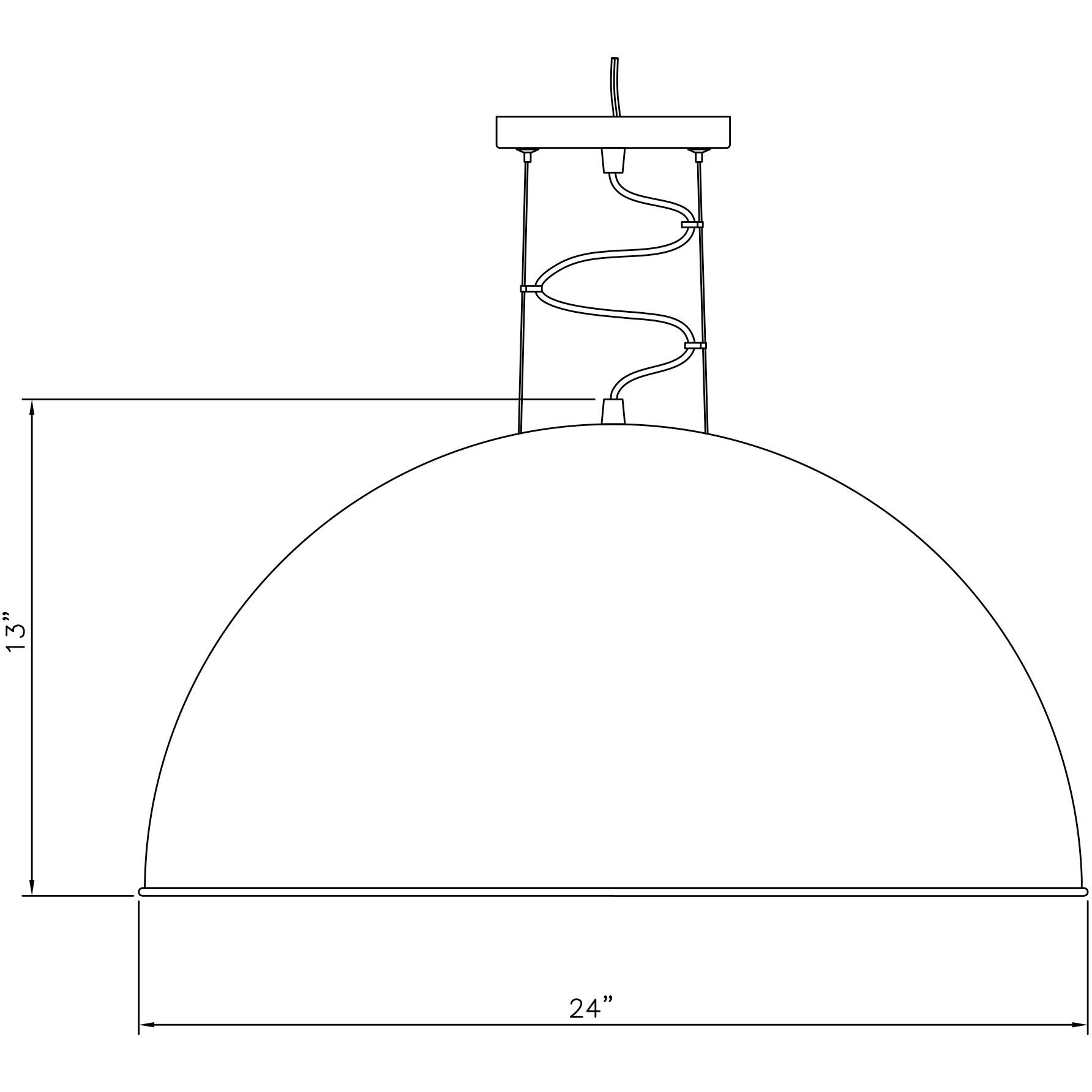 Sommerton 3 Light 24 inch Rubbed Bronze with Gold Leaf Pendant Ceiling Light